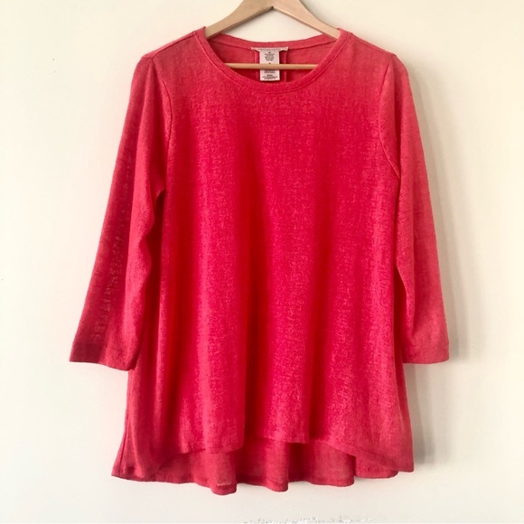 Women’s Philosophy Red Gauzy Three Quarter Sleeve Top Size Medium - Picture 2 of 7
